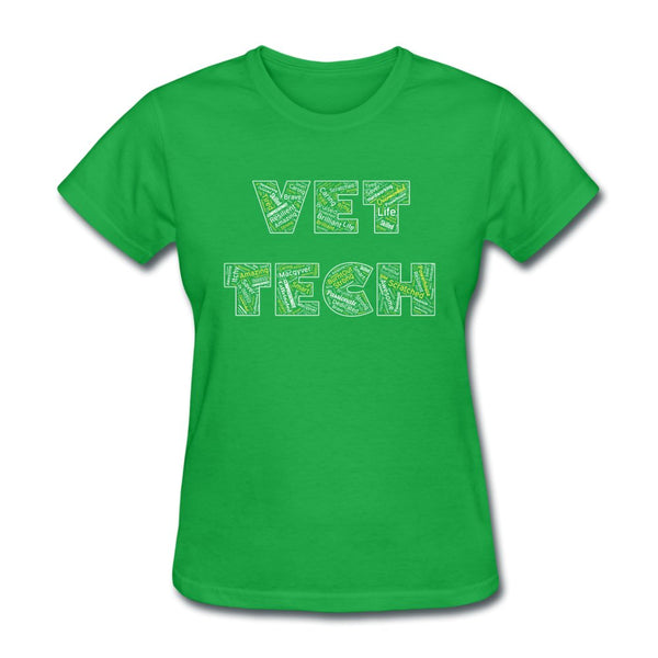 Vet Tech Typography Women's T-Shirt-Women's T-Shirt | Fruit of the Loom L3930R-I love Veterinary