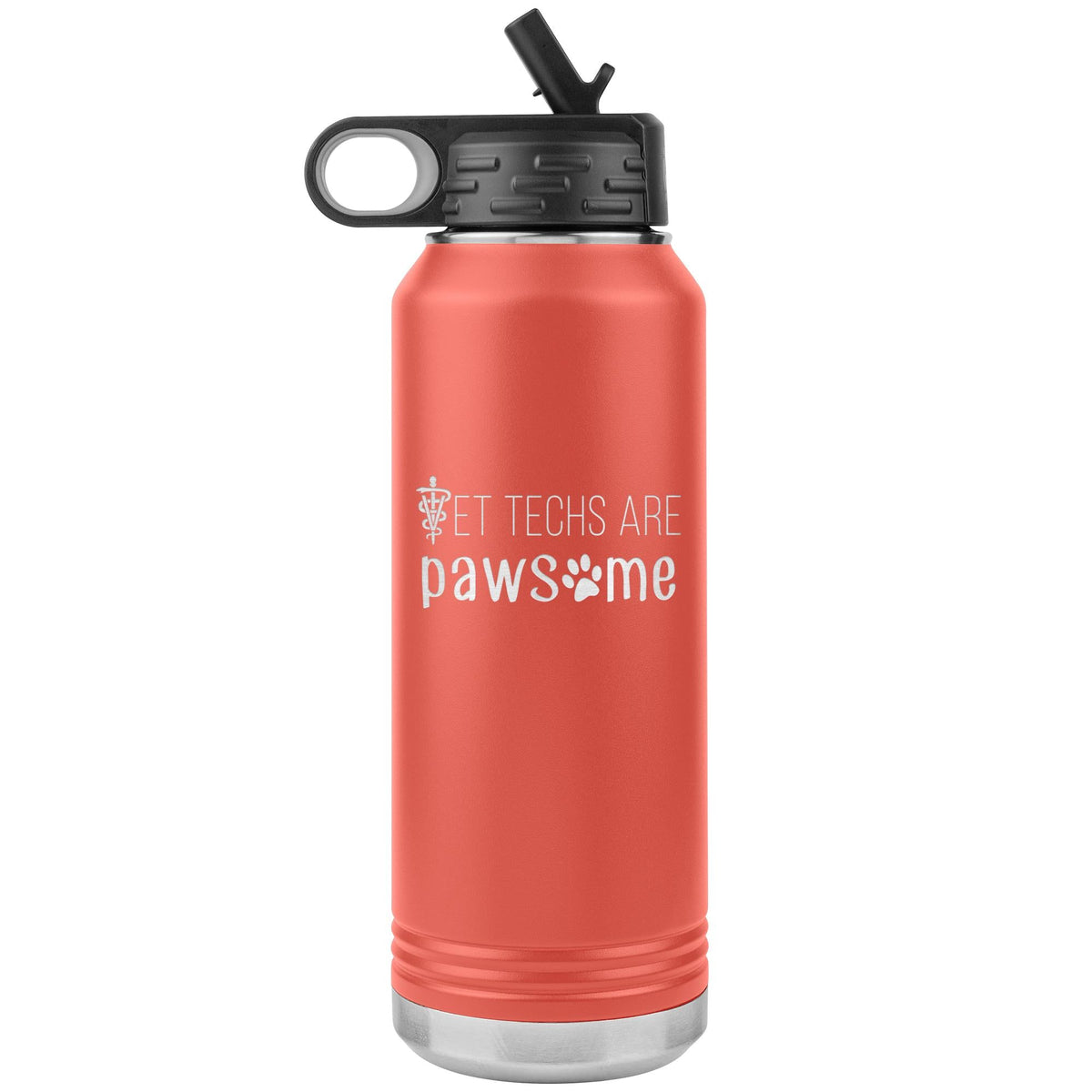Vet techs are pawesome Water Bottle Tumbler 32 oz-Water Bottle Tumbler-I love Veterinary