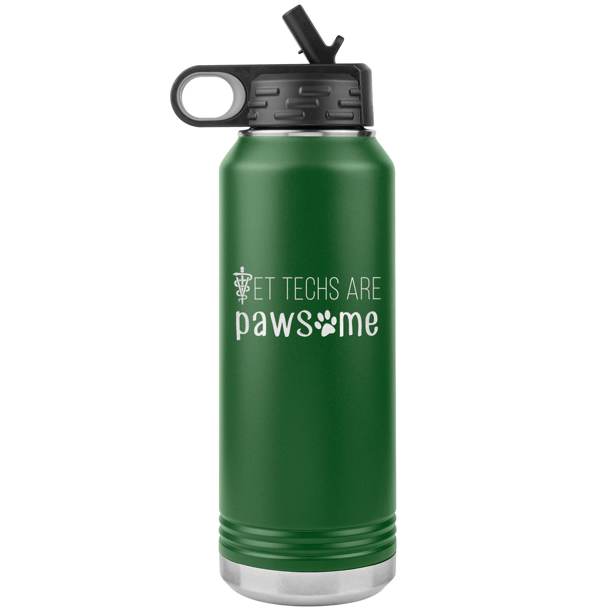 Vet techs are pawesome Water Bottle Tumbler 32 oz-Water Bottle Tumbler-I love Veterinary