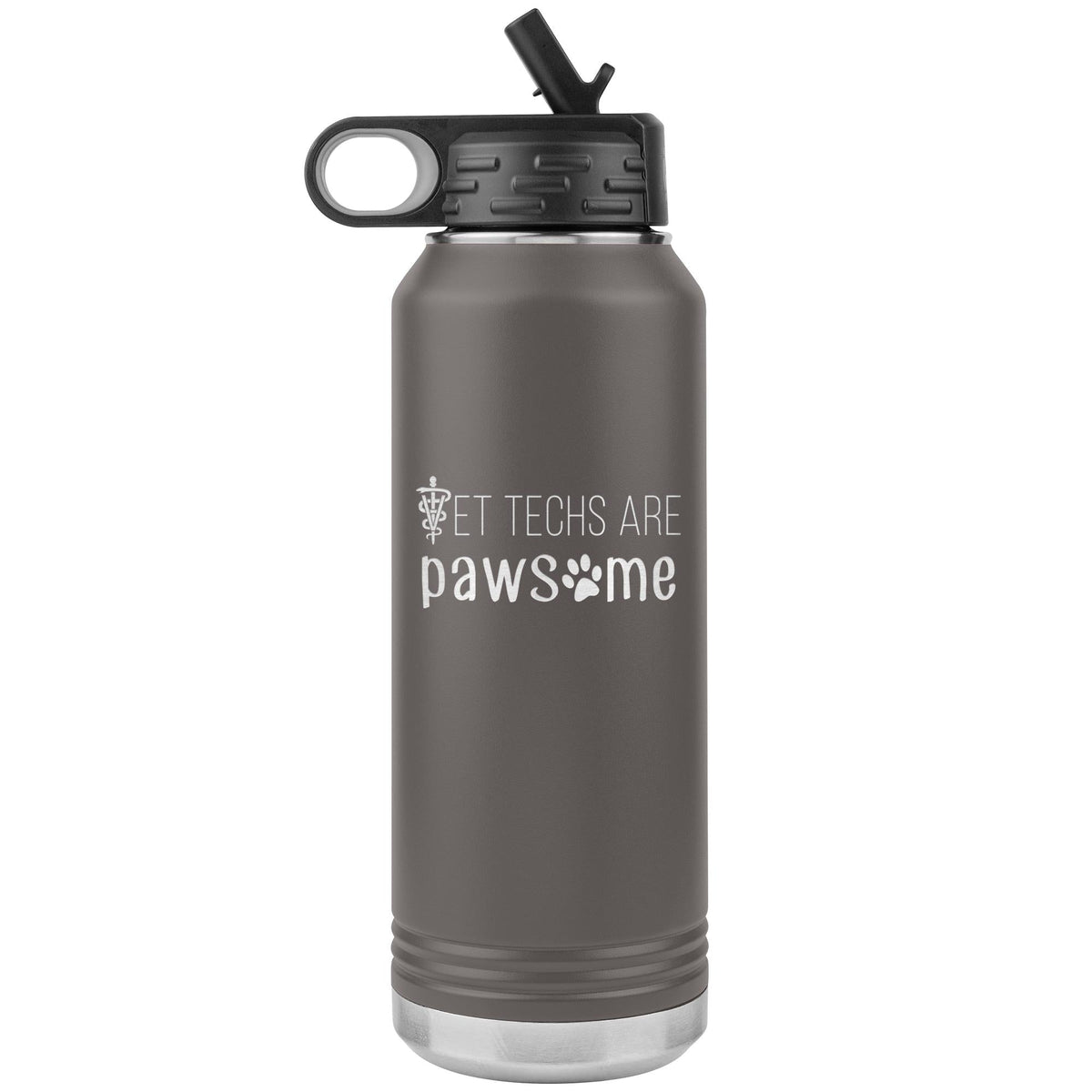 Vet techs are pawesome Water Bottle Tumbler 32 oz-Water Bottle Tumbler-I love Veterinary