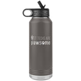 Vet techs are pawesome Water Bottle Tumbler 32 oz-Tumblers-I love Veterinary