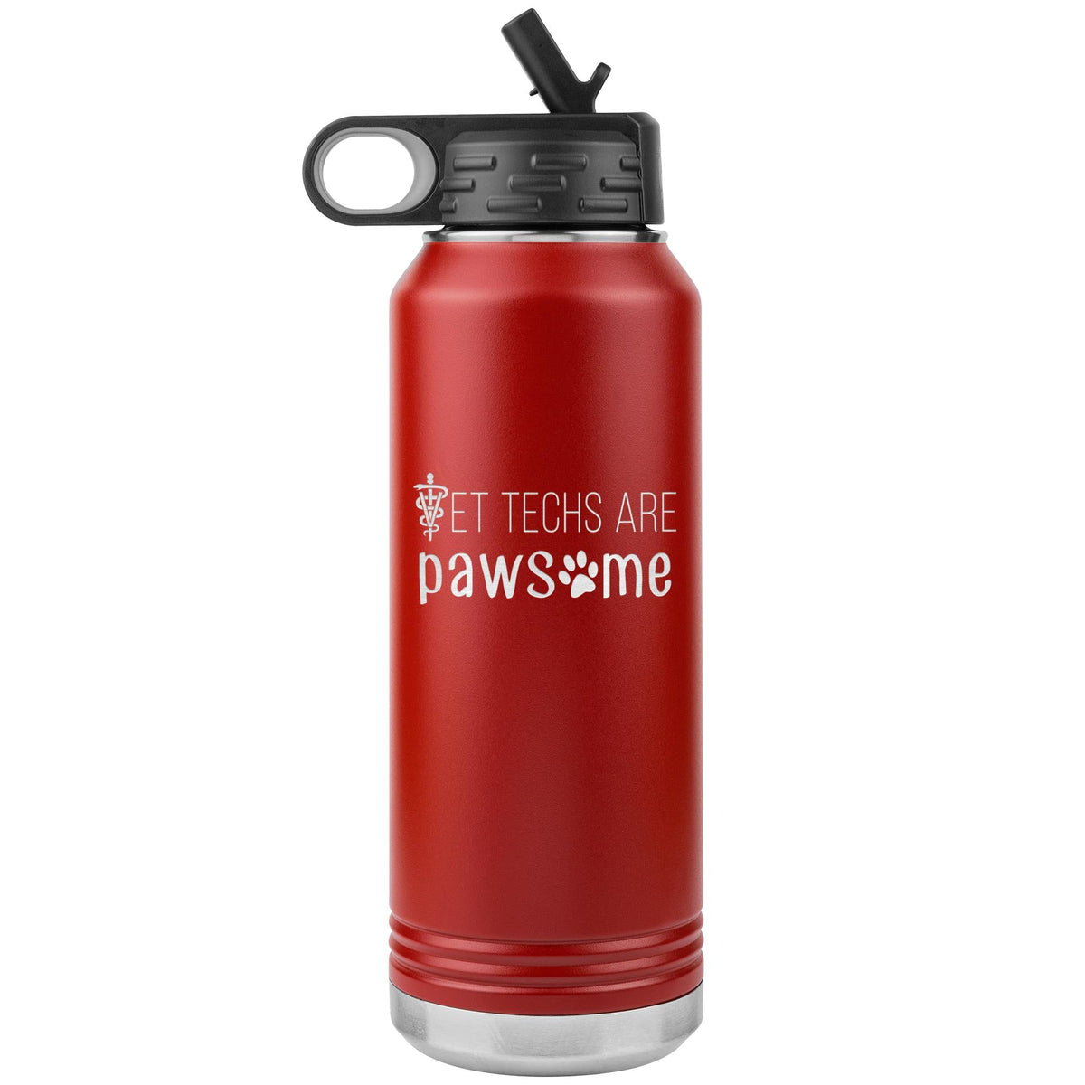 Vet techs are pawesome Water Bottle Tumbler 32 oz-Water Bottle Tumbler-I love Veterinary