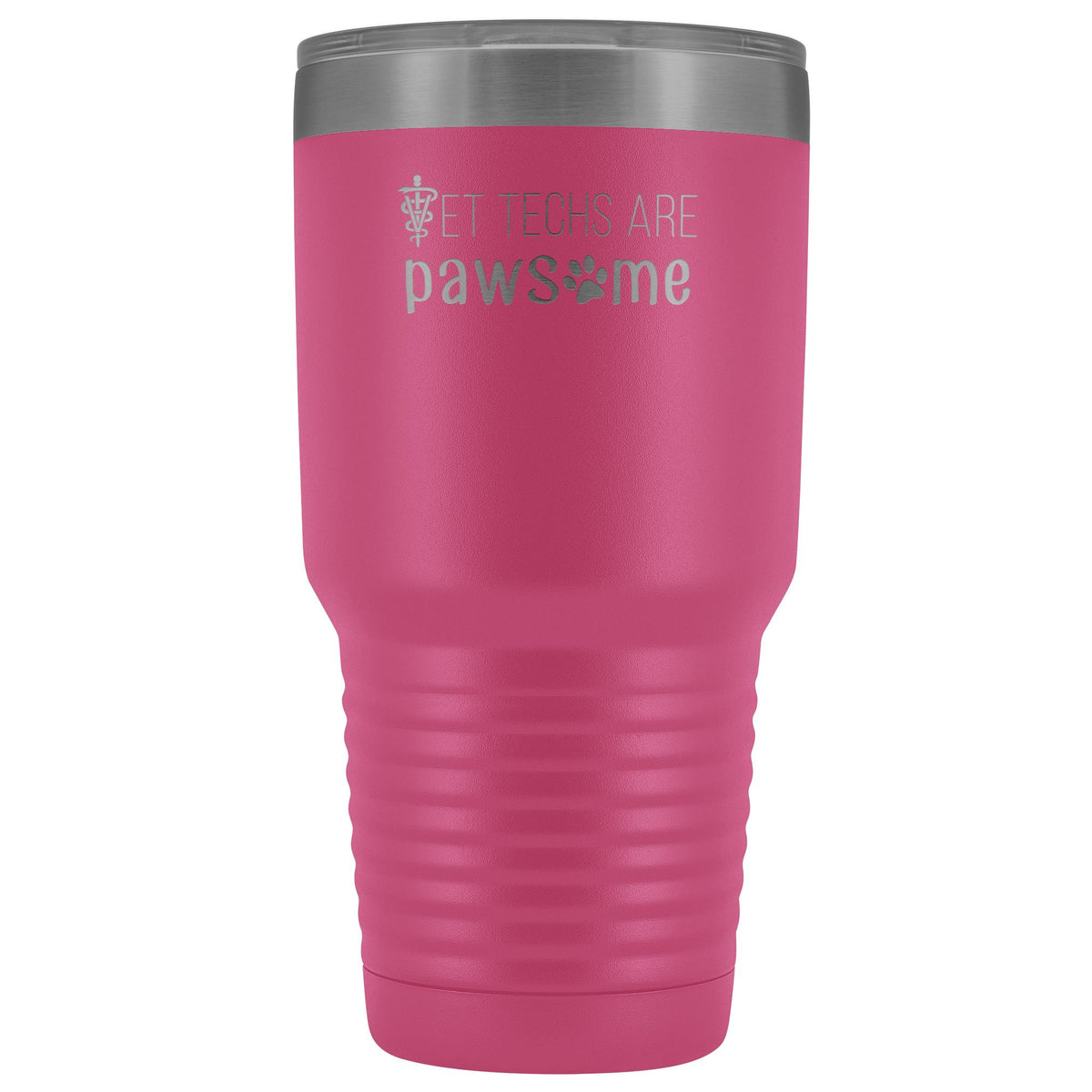 Vet techs are pawsome 30oz Vacuum Tumbler-Tumblers-I love Veterinary