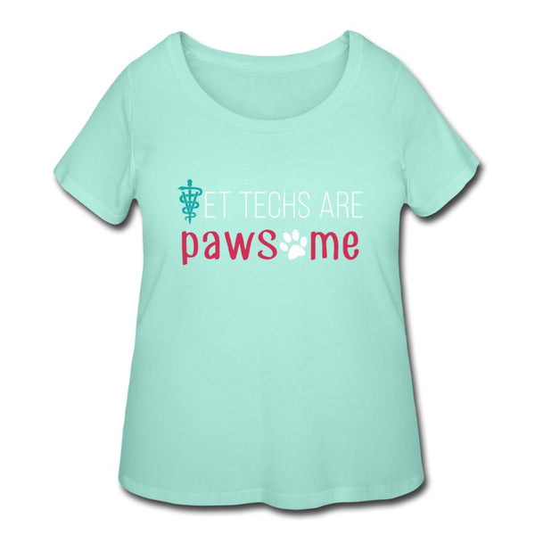 Vet techs are pawsome Women's Curvy T-shirt-Women’s Curvy T-Shirt | LAT 3804-I love Veterinary