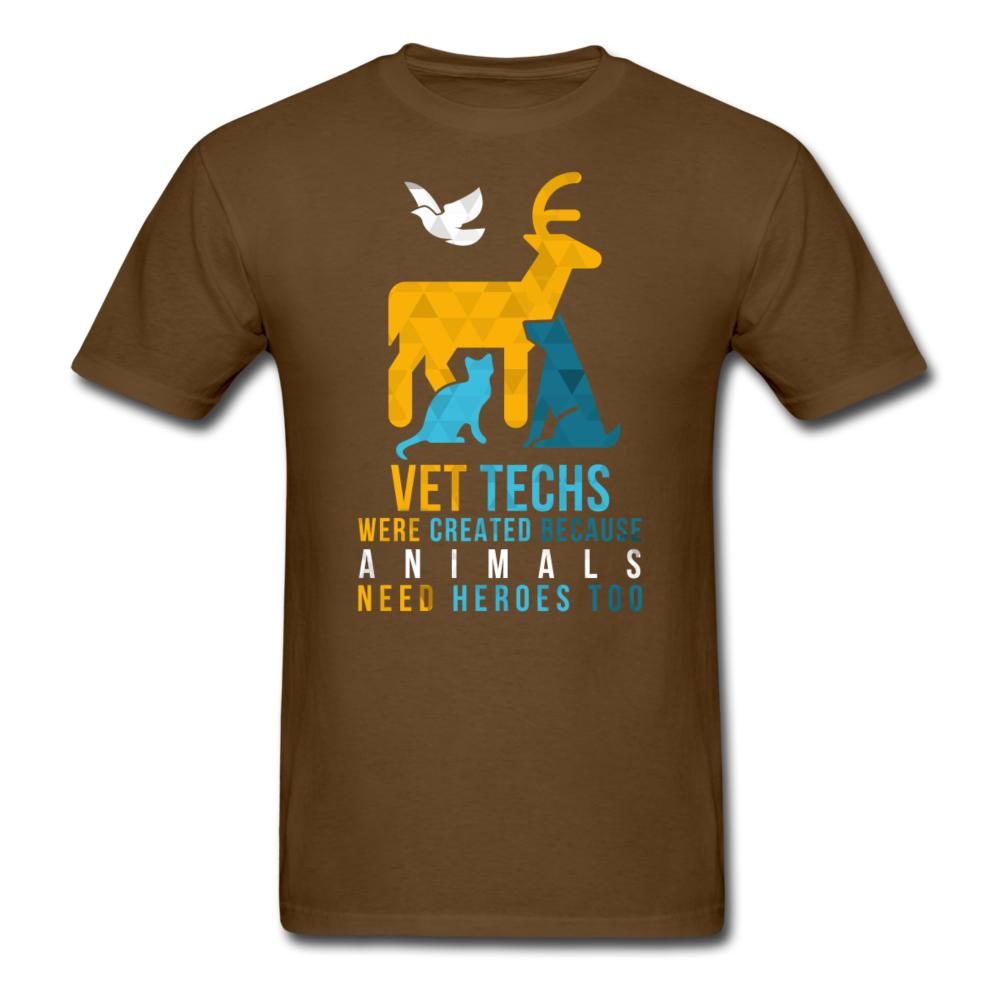 Vet Techs were created because animals need heroes too Unisex T-shirt-Unisex Classic T-Shirt | Fruit of the Loom 3930-I love Veterinary