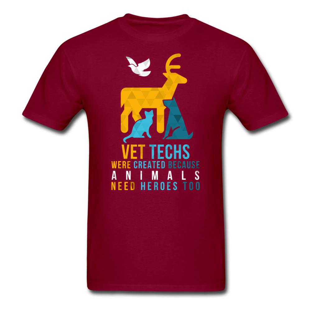 Vet Techs were created because animals need heroes too Unisex T-shirt-Unisex Classic T-Shirt | Fruit of the Loom 3930-I love Veterinary
