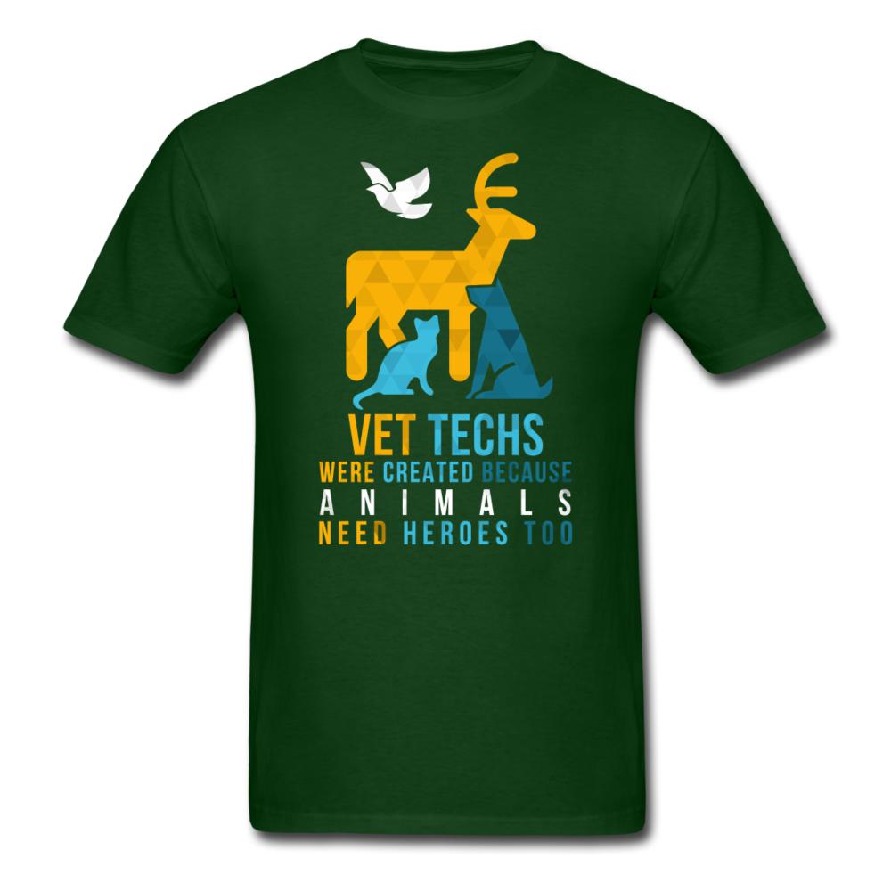Vet Techs were created because animals need heroes too Unisex T-shirt-Unisex Classic T-Shirt | Fruit of the Loom 3930-I love Veterinary
