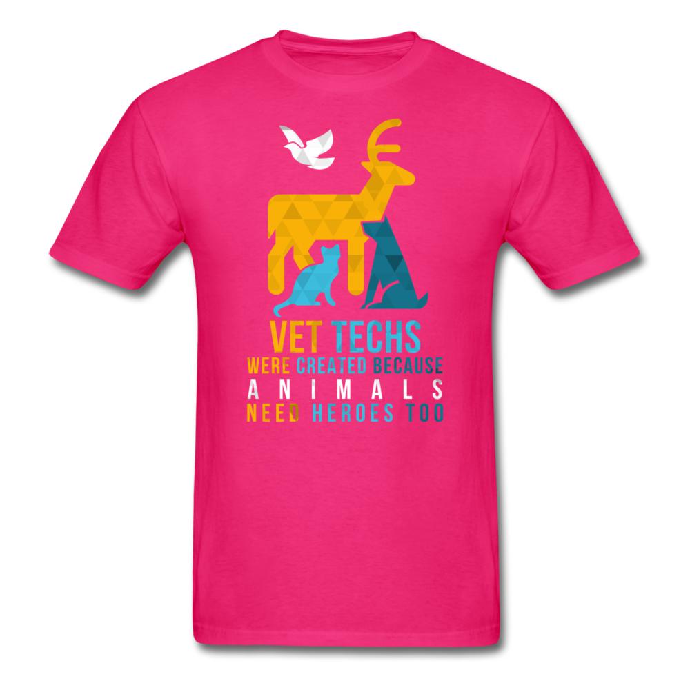 Vet Techs were created because animals need heroes too Unisex T-shirt-Unisex Classic T-Shirt | Fruit of the Loom 3930-I love Veterinary