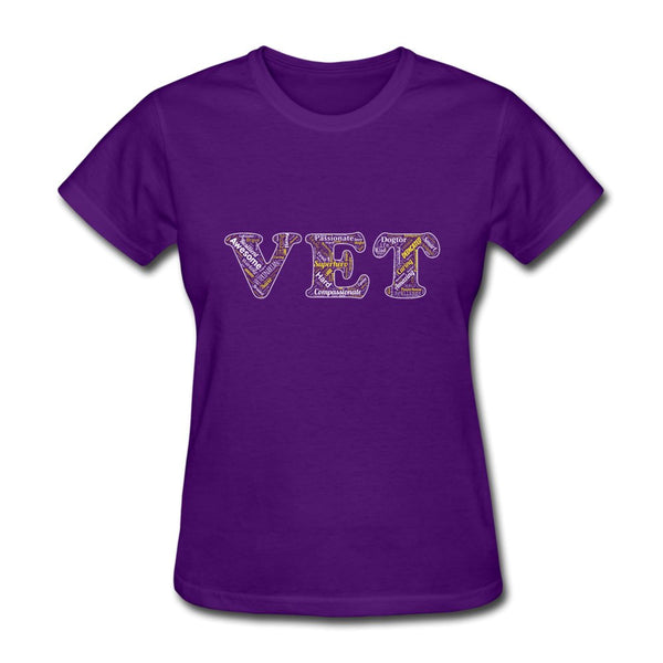Vet Typography Women's T-Shirt-Women's T-Shirt | Fruit of the Loom L3930R-I love Veterinary