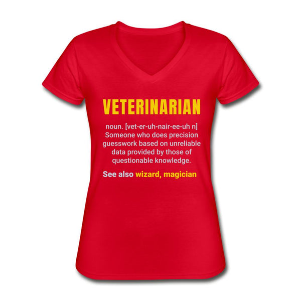 Veterinarian Definition Women's V-Neck T-Shirt-Women's V-Neck T-Shirt | Fruit of the Loom L39VR-I love Veterinary