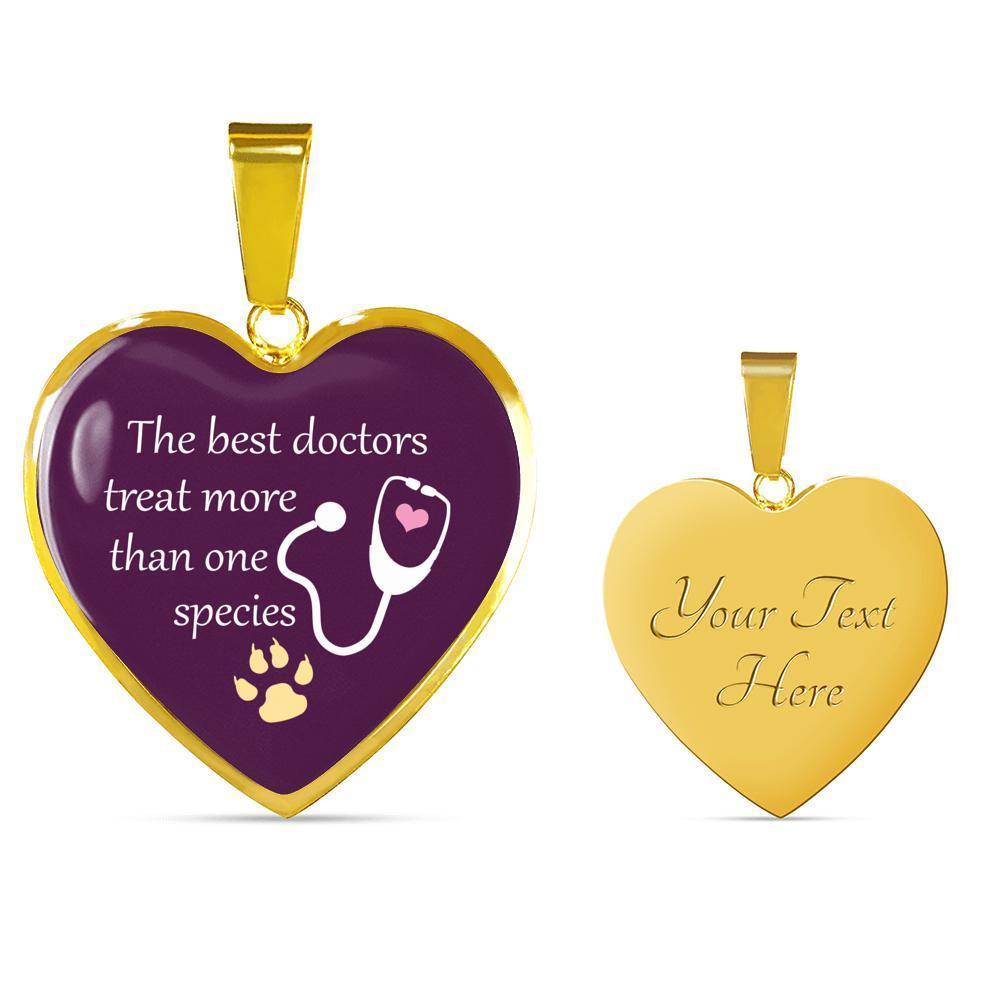 Veterinarian Jewelry Gift Luxury Heart Necklace - The best doctors treat more than one species-Necklace-I love Veterinary