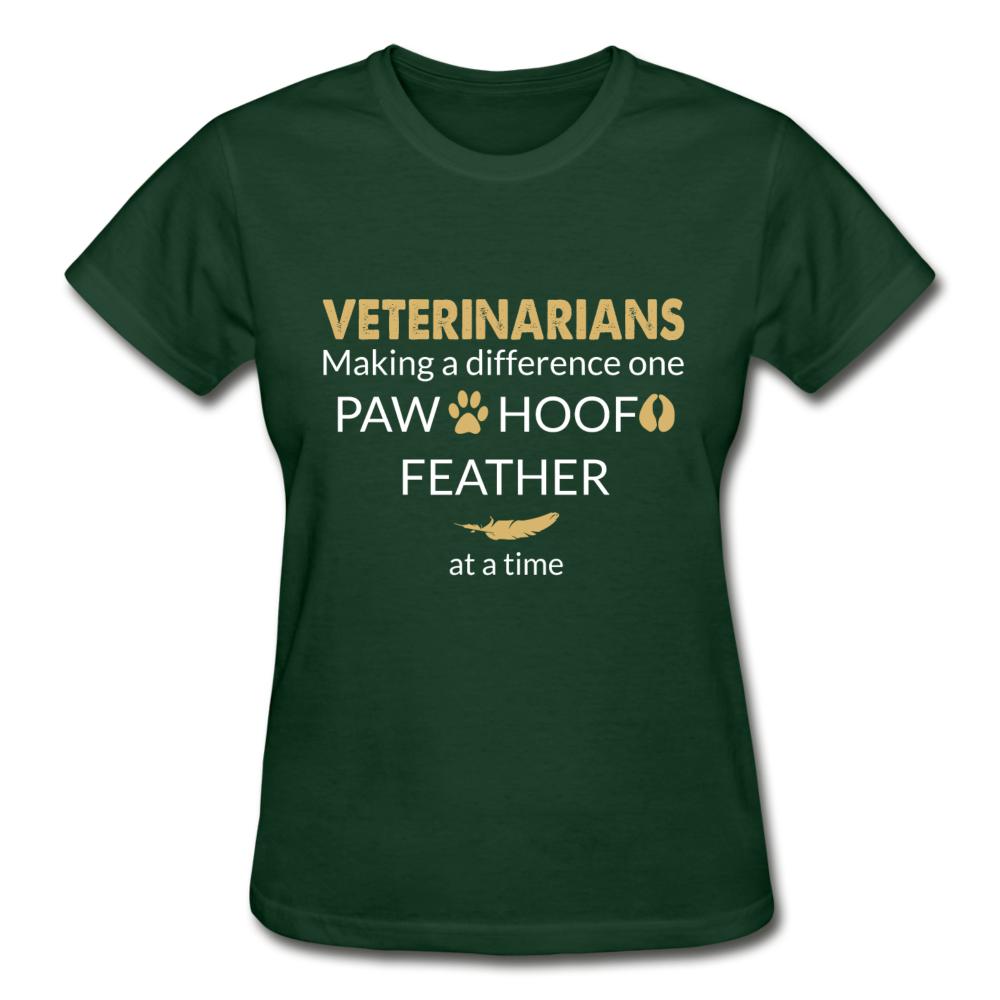 Veterinarian- Making a Difference Gildan Ultra Cotton Ladies T-Shirt-Ultra Cotton Ladies T-Shirt | Gildan G200L-I love Veterinary