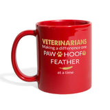 Veterinarian making a difference Paw, Hoof, Feather at a time Full Color Mug-Full Color Mug | BestSub B11Q-I love Veterinary