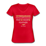 Veterinarian- Making a Difference Women's V-Neck T-Shirt-Women's V-Neck T-Shirt | Fruit of the Loom L39VR-I love Veterinary