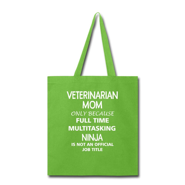 Veterinarian Mom Ninja Cotton Tote Bag-Tote Bag | Q-Tees Q800-I love Veterinary