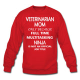 Veterinarian Mom Ninja Crewneck Sweatshirt-Unisex Crewneck Sweatshirt | Gildan 18000-I love Veterinary