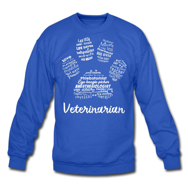 Veterinarian Paw Print Crewneck Sweatshirt-Unisex Crewneck Sweatshirt | Gildan 18000-I love Veterinary