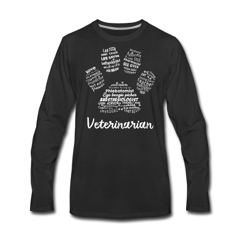 Veterinarian Paw Print Men's Premium Long Sleeve T-Shirt-Men's Premium Long Sleeve T-Shirt | Spreadshirt 875-I love Veterinary
