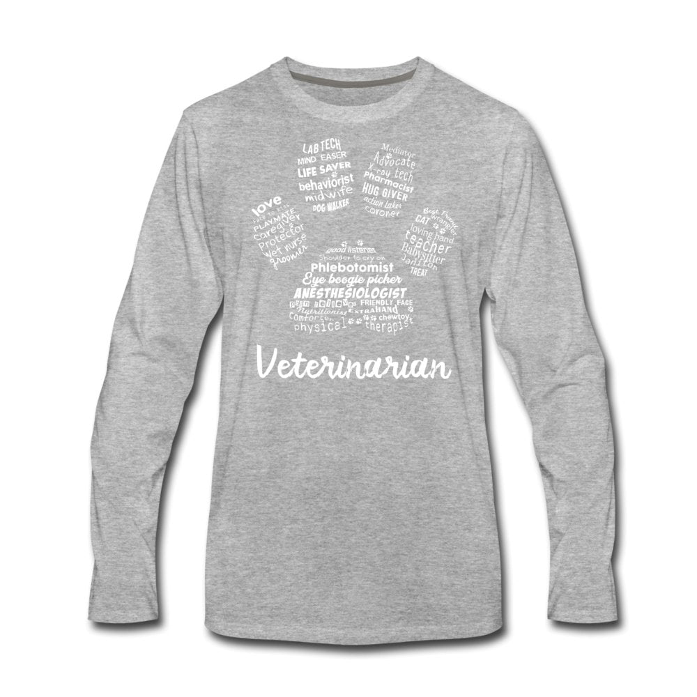 Veterinarian Paw Print Men's Premium Long Sleeve T-Shirt-Men's Premium Long Sleeve T-Shirt | Spreadshirt 875-I love Veterinary