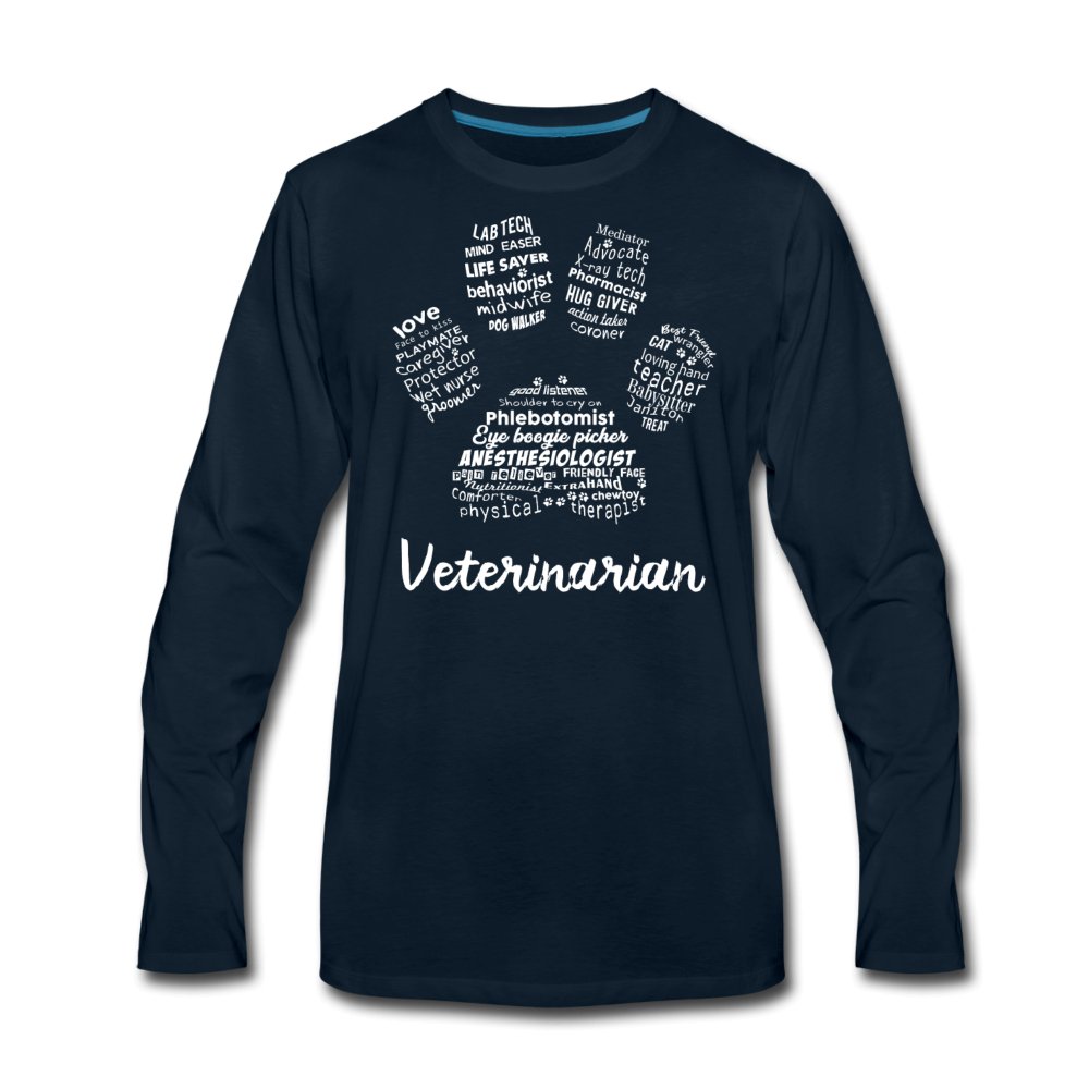 Veterinarian Paw Print Men's Premium Long Sleeve T-Shirt-Men's Premium Long Sleeve T-Shirt | Spreadshirt 875-I love Veterinary