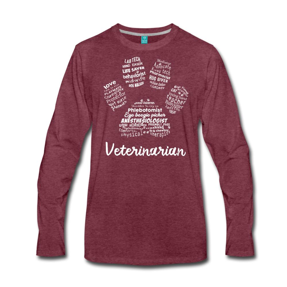 Veterinarian Paw Print Men's Premium Long Sleeve T-Shirt-Men's Premium Long Sleeve T-Shirt | Spreadshirt 875-I love Veterinary