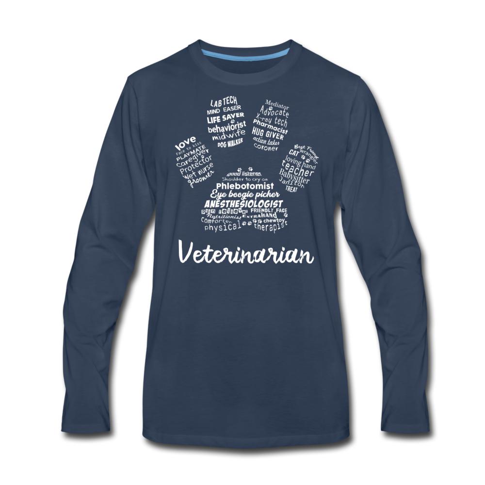 Veterinarian Paw Print Men's Premium Long Sleeve T-Shirt-Men's Premium Long Sleeve T-Shirt | Spreadshirt 875-I love Veterinary