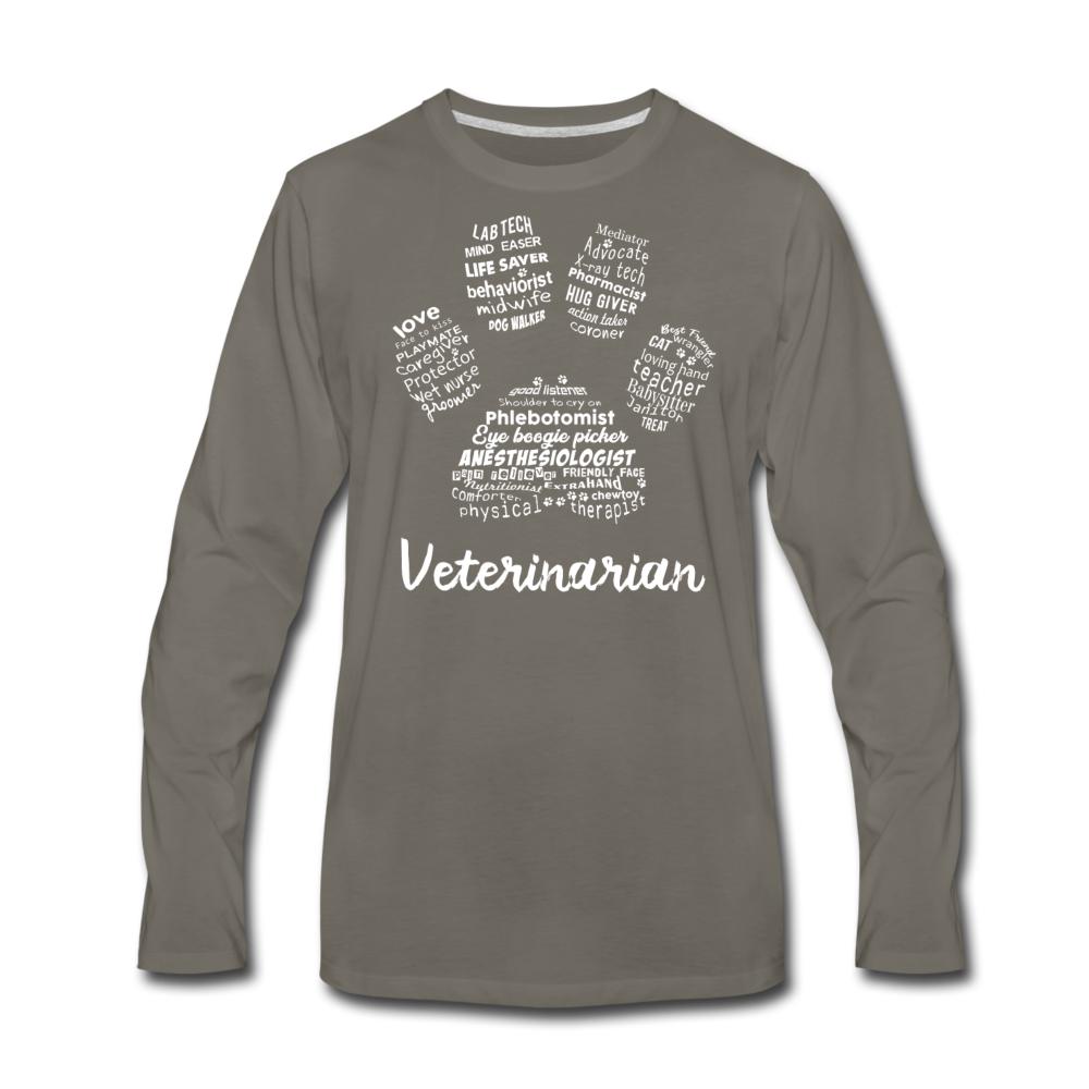 Veterinarian Paw Print Men's Premium Long Sleeve T-Shirt-Men's Premium Long Sleeve T-Shirt | Spreadshirt 875-I love Veterinary