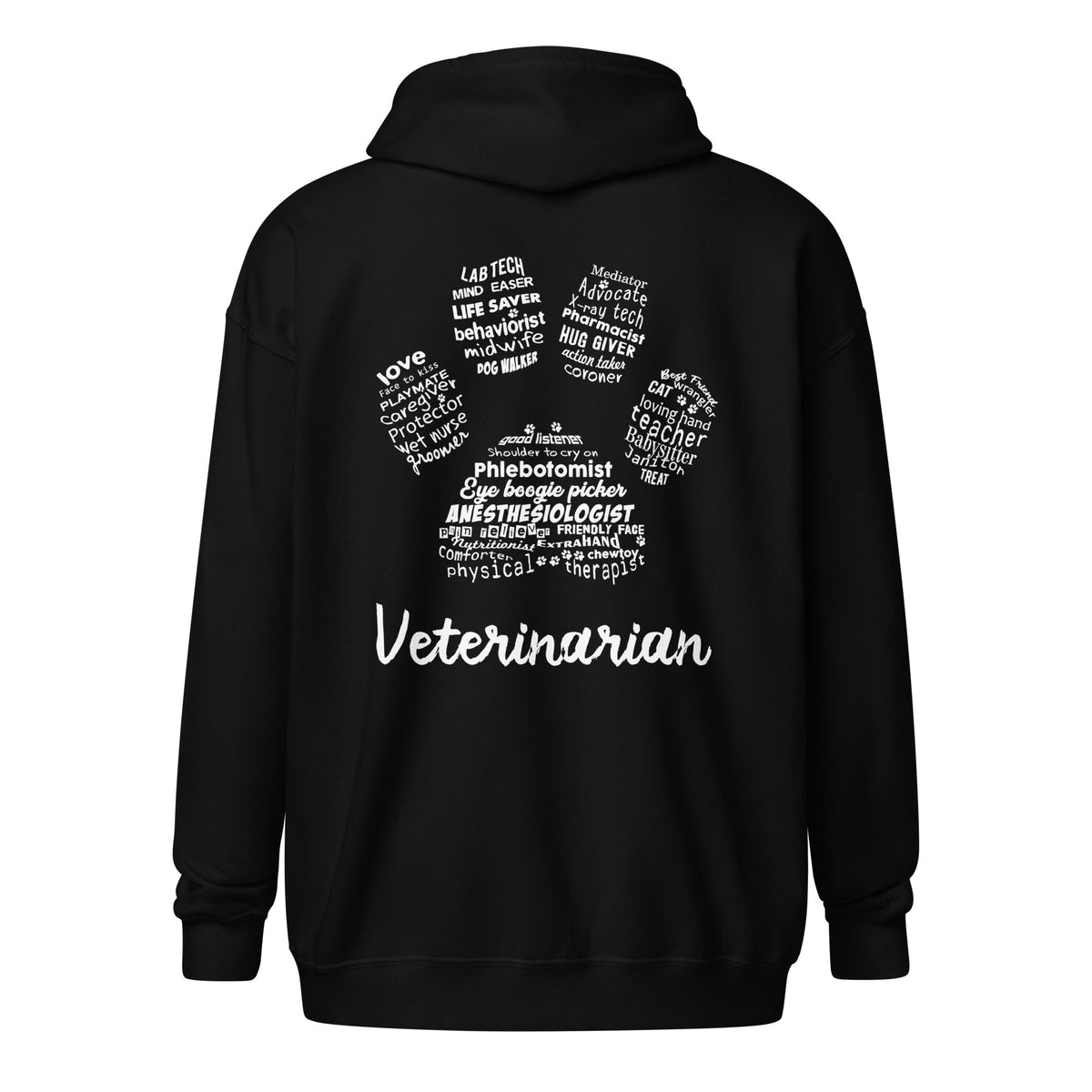 Veterinarian - Paw Print Unisex Zip Hoodie-Unisex Zip Hoodie | Gildan 18600-I love Veterinary