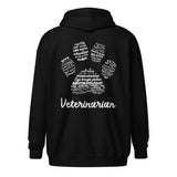 Veterinarian - Paw Print Unisex heavy blend zip hoodie-Unisex Heavy Blend Zip Hoodie | Gildan 18600-I love Veterinary
