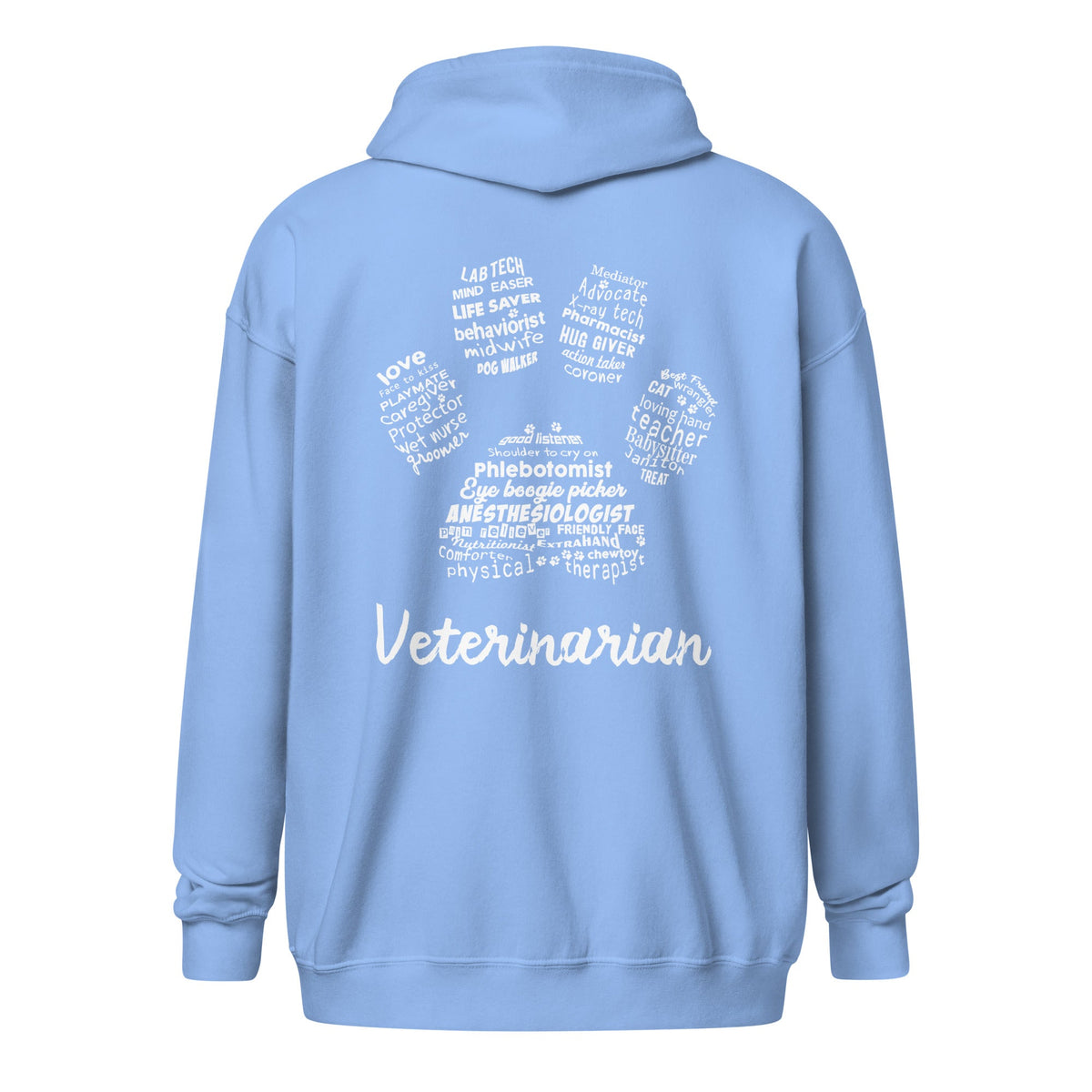 Veterinarian - Paw Print Unisex Zip Hoodie-Unisex Zip Hoodie | Gildan 18600-I love Veterinary