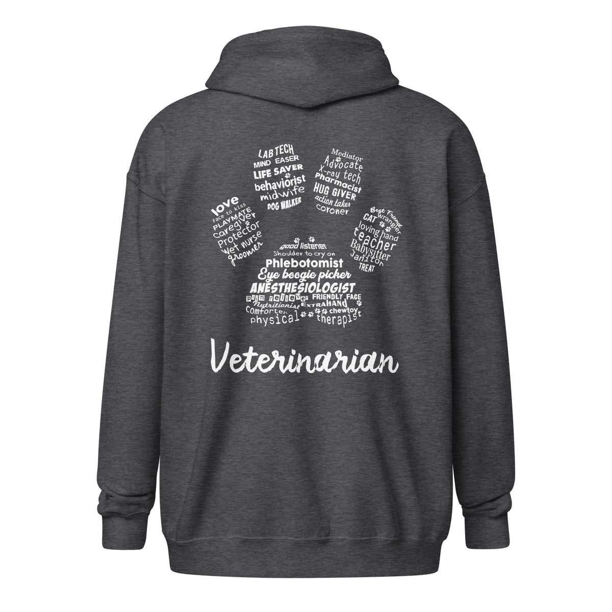 Veterinarian - Paw Print Unisex Zip Hoodie-Unisex Zip Hoodie | Gildan 18600-I love Veterinary