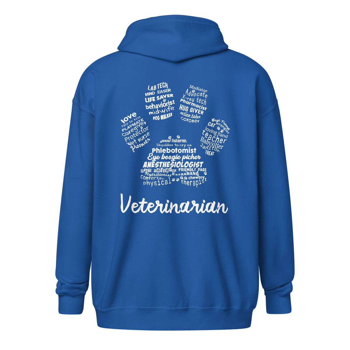 Veterinarian - Paw Print Unisex Zip Hoodie-Unisex Zip Hoodie | Gildan 18600-I love Veterinary