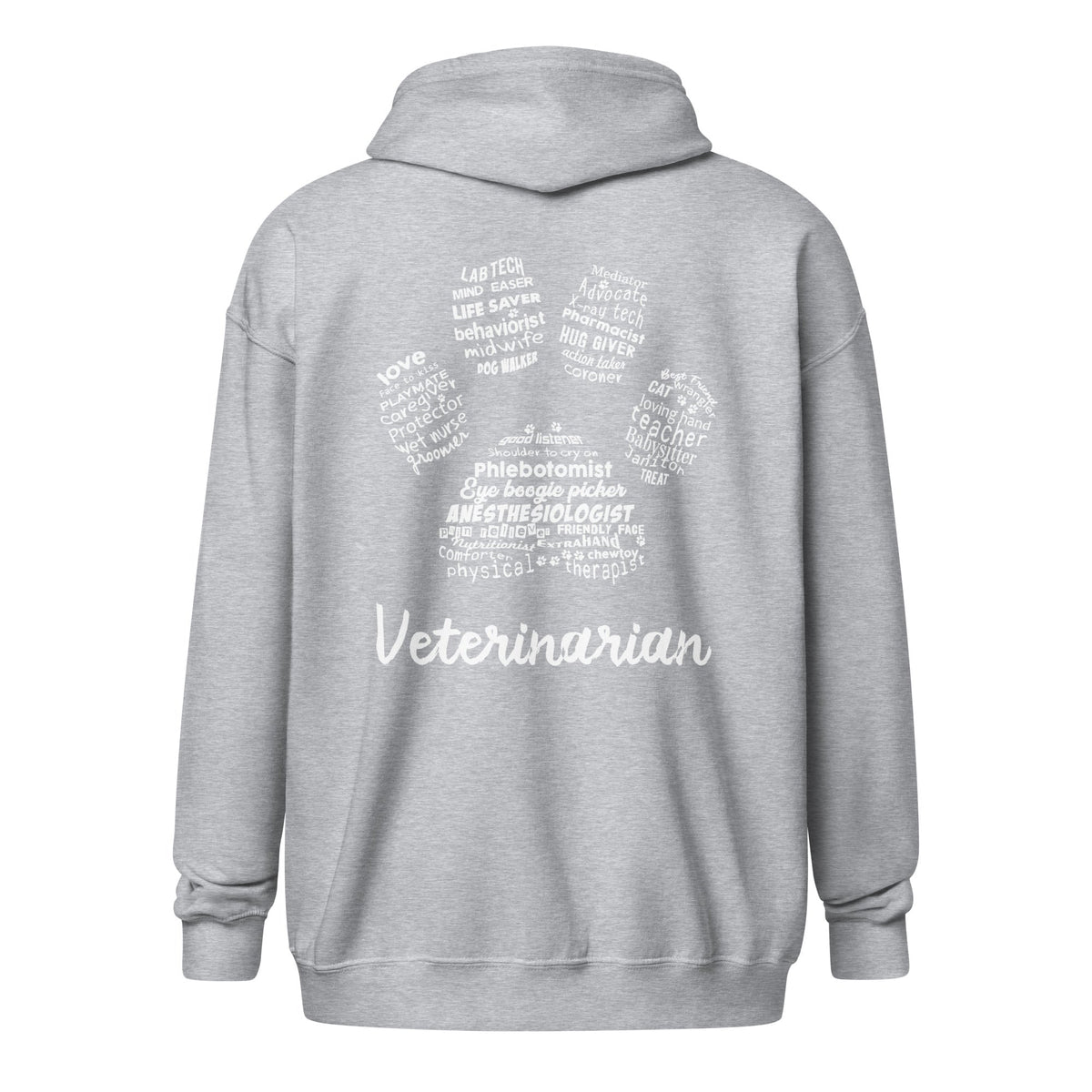 Veterinarian - Paw Print Unisex Zip Hoodie-Unisex Zip Hoodie | Gildan 18600-I love Veterinary