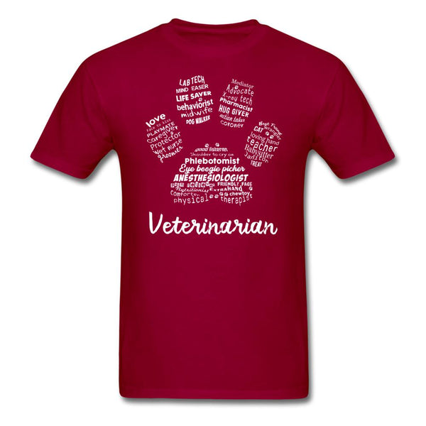 Veterinarian Paw Print Unisex T-shirt-Unisex Classic T-Shirt | Fruit of the Loom 3930-I love Veterinary