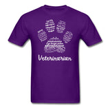 Veterinarian Paw Print Unisex T-shirt-Unisex Classic T-Shirt | Fruit of the Loom 3930-I love Veterinary