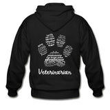 Veterinarian - Paw Print Unisex Zip Hoodie-Heavy Blend Adult Zip Hoodie | Gildan G18600-I love Veterinary