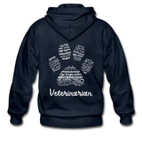 Veterinarian - Paw Print Unisex Zip Hoodie-Heavy Blend Adult Zip Hoodie | Gildan G18600-I love Veterinary