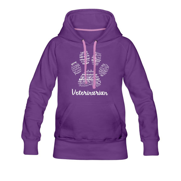 Veterinarian Paw Print Women’s Premium Hoodie-Women’s Premium Hoodie | Spreadshirt 444-I love Veterinary