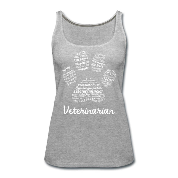 Veterinarian Paw Print Women's Tank Top-Women’s Premium Tank Top | Spreadshirt 917-I love Veterinary