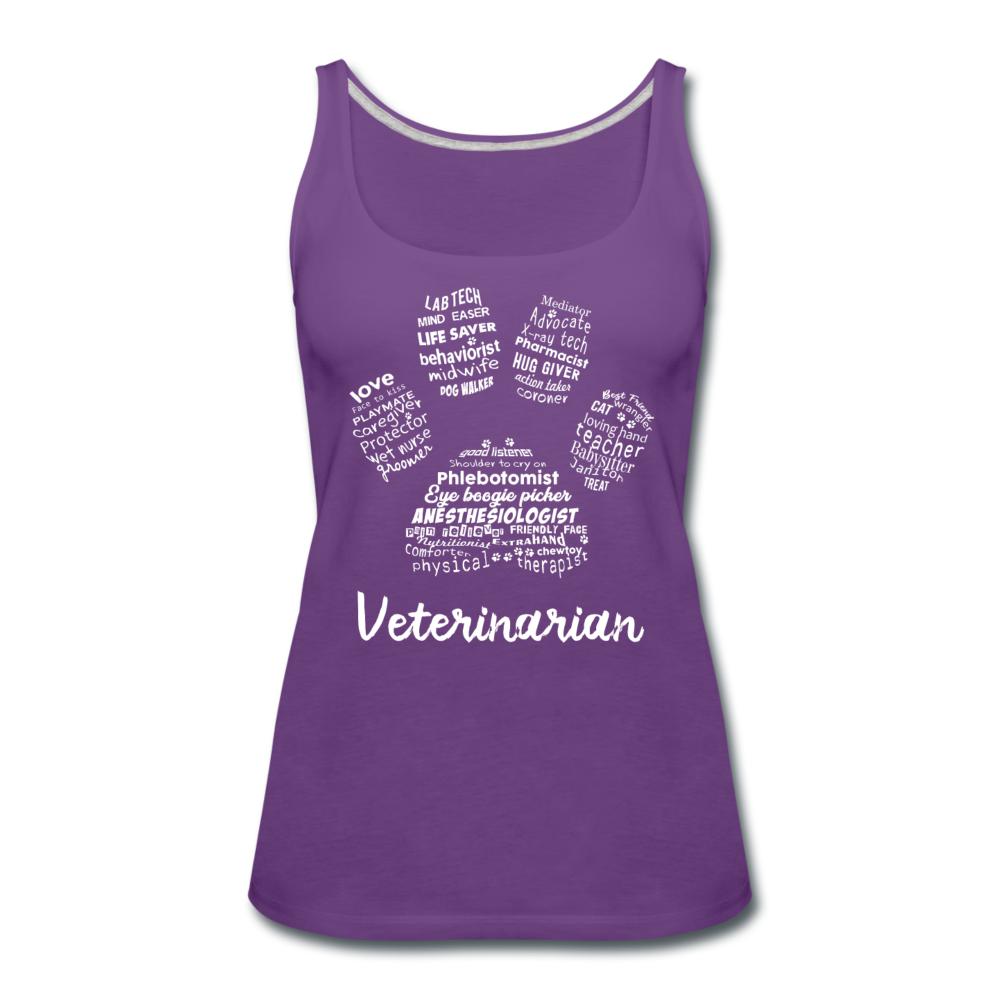 Veterinarian Paw Print Women's Tank Top-Women’s Premium Tank Top | Spreadshirt 917-I love Veterinary