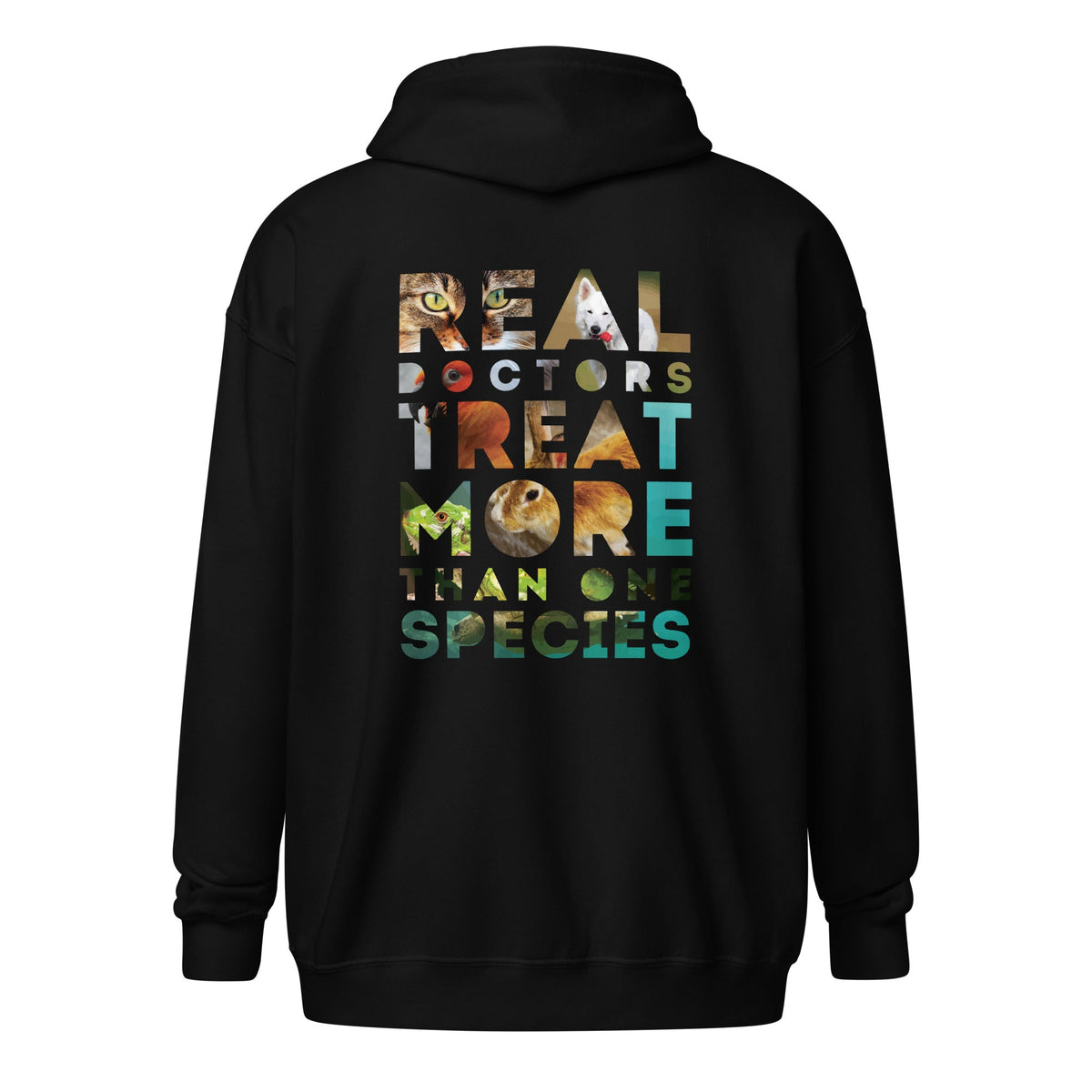 Veterinarian - Real doctors treat more than one species Unisex Zip Hoodie-Unisex Zip Hoodie | Gildan 18600-I love Veterinary