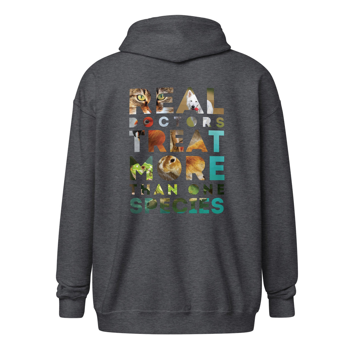 Veterinarian - Real doctors treat more than one species Unisex Zip Hoodie-Unisex Zip Hoodie | Gildan 18600-I love Veterinary
