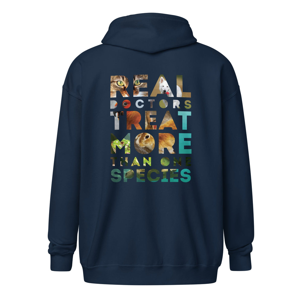 Veterinarian - Real doctors treat more than one species Unisex Zip Hoodie-Unisex Zip Hoodie | Gildan 18600-I love Veterinary