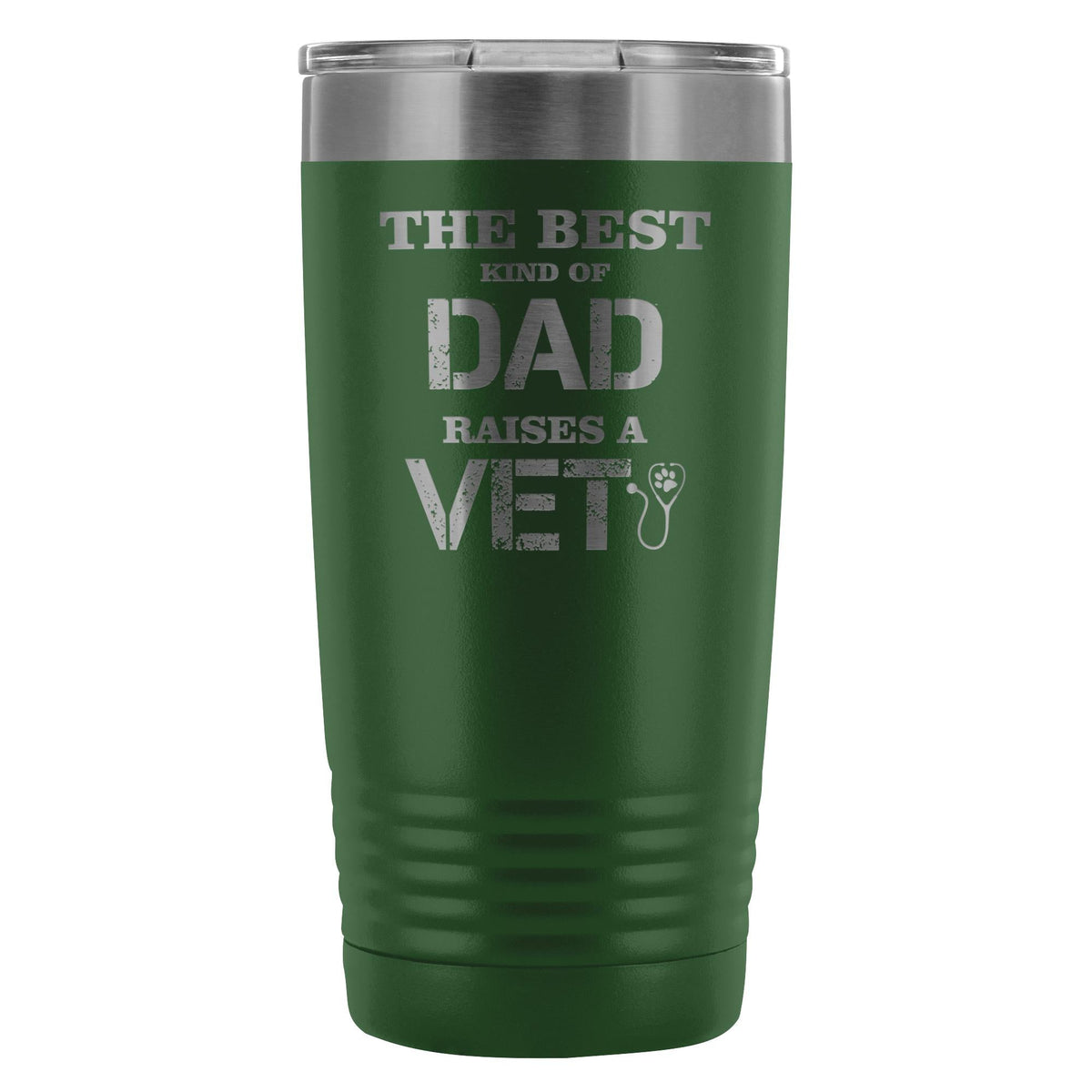 Veterinarian- The best kind of Dad raises a Vet 20oz Vacuum Tumbler-Tumblers-I love Veterinary