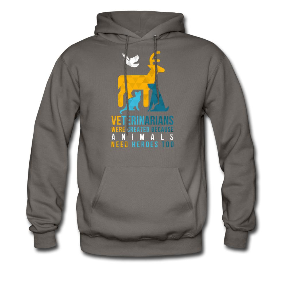 Veterinarians were created because animals need heroes too Unisex Hoodie-Men's Hoodie | Hanes P170-I love Veterinary