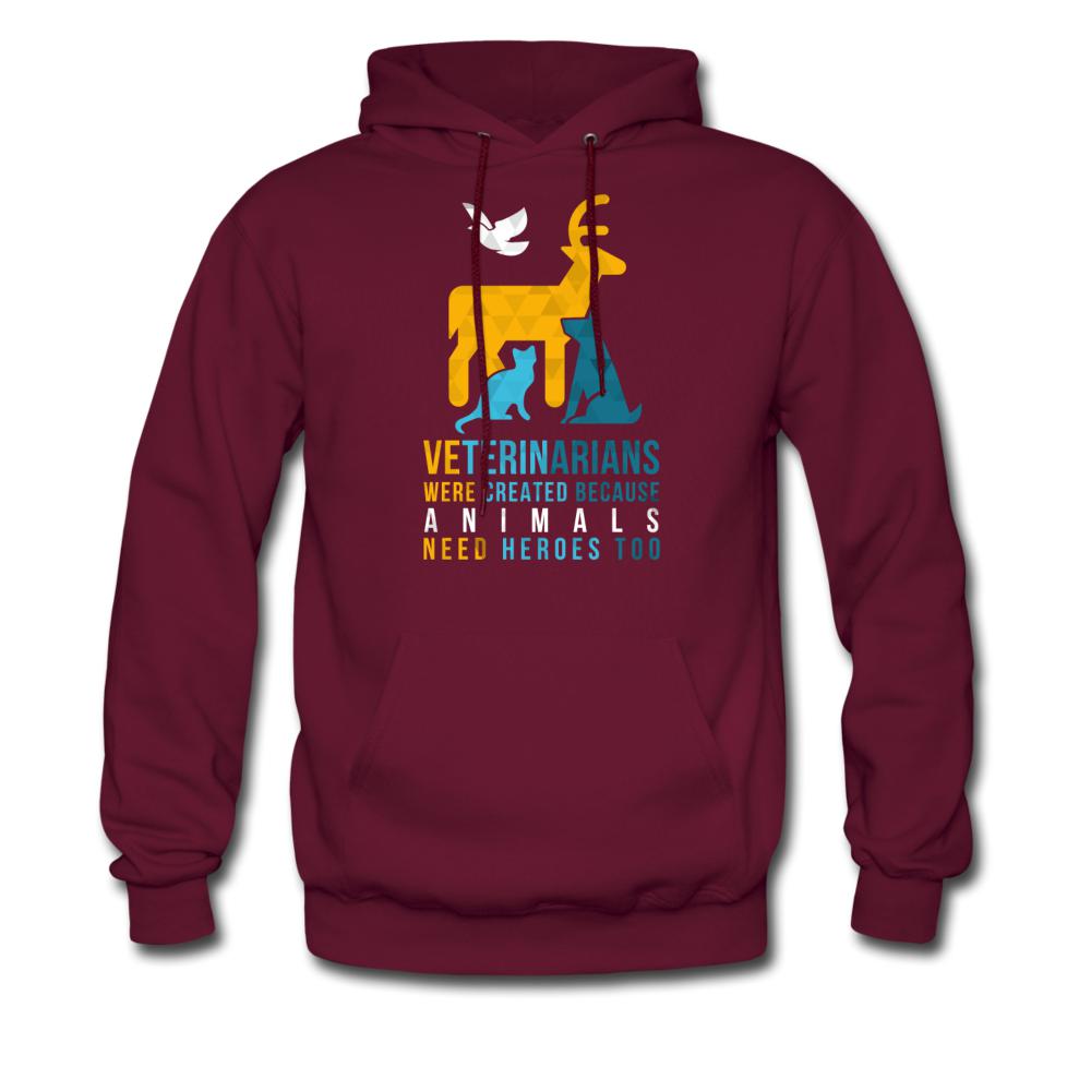 Veterinarians were created because animals need heroes too Unisex Hoodie-Men's Hoodie | Hanes P170-I love Veterinary