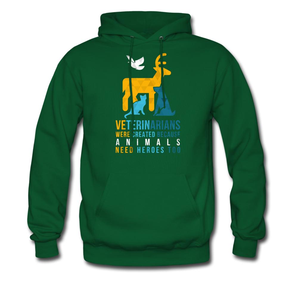 Veterinarians were created because animals need heroes too Unisex Hoodie-Men's Hoodie | Hanes P170-I love Veterinary