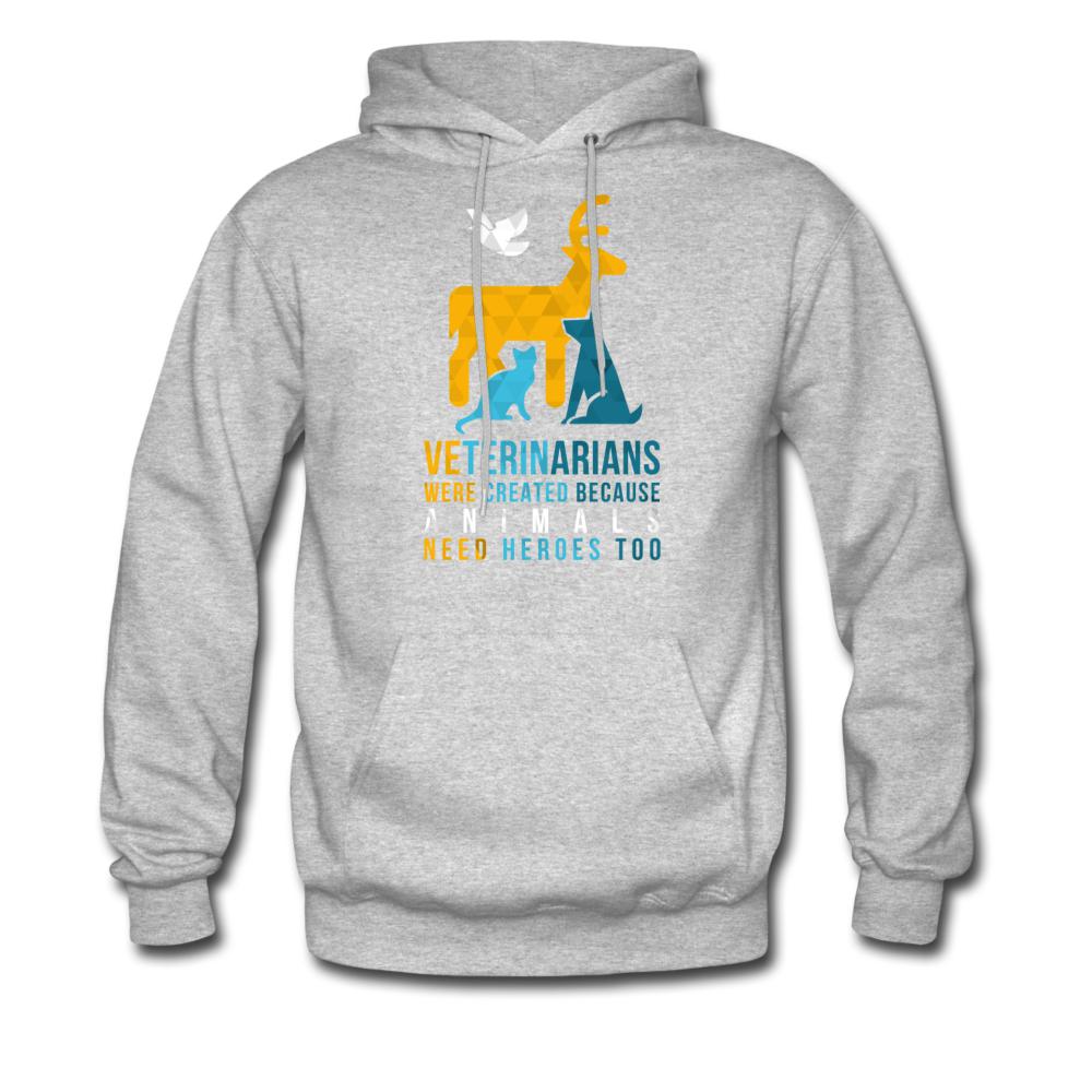 Veterinarians were created because animals need heroes too Unisex Hoodie-Men's Hoodie | Hanes P170-I love Veterinary