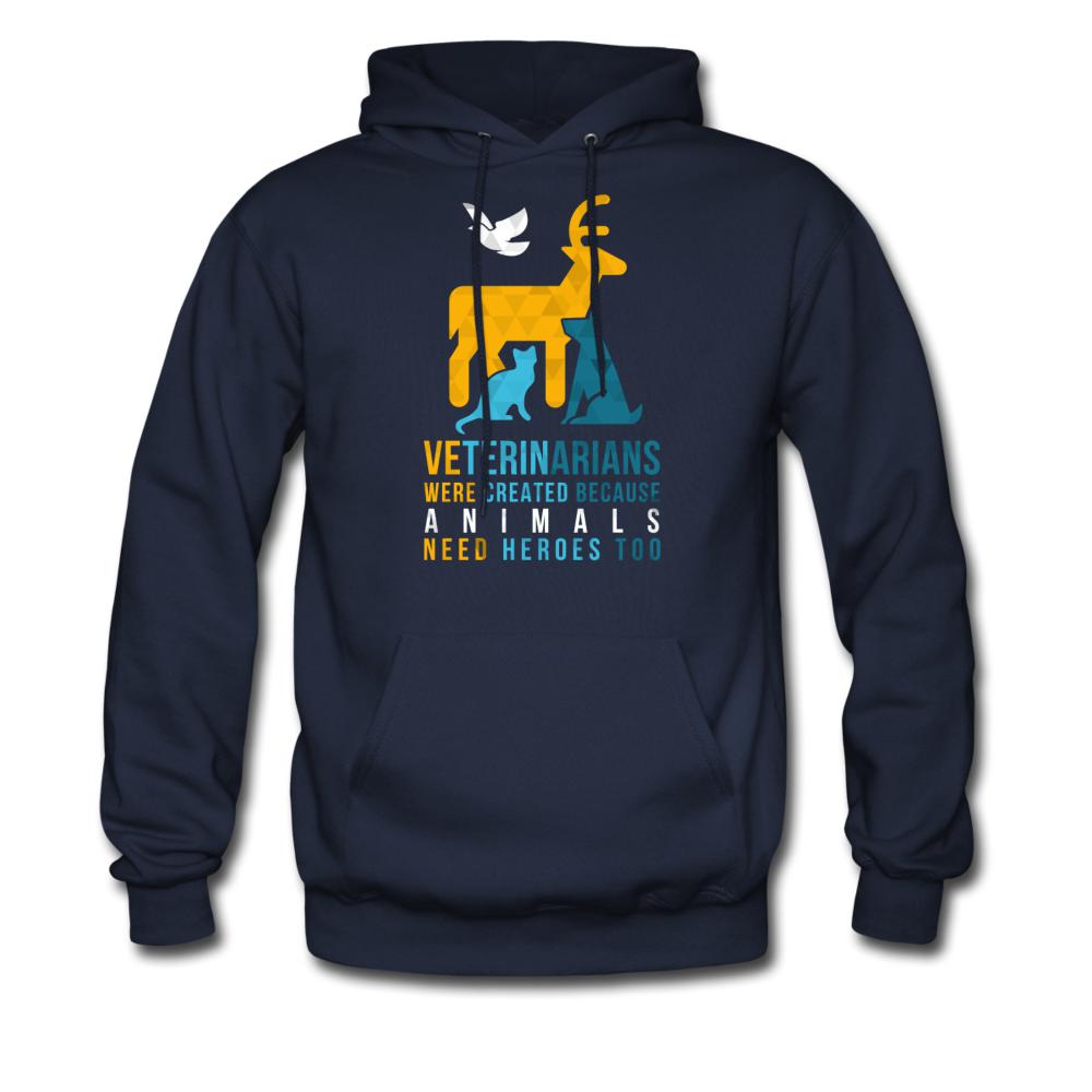 Veterinarians were created because animals need heroes too Unisex Hoodie-Men's Hoodie | Hanes P170-I love Veterinary