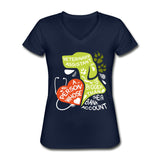 Veterinary Assistant is a person whose heart is bigger than his bank account Women's V-Neck T-Shirt-Women's V-Neck T-Shirt | Fruit of the Loom L39VR-I love Veterinary